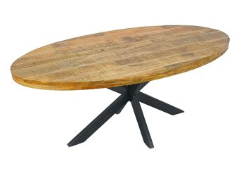 Table à manger ovale 190x100cm Table de salle à manger Liverpool en manguier massif 3