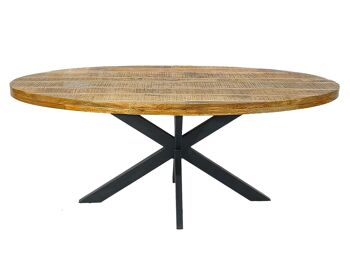 Table à manger ovale 190x100cm Table de salle à manger Liverpool en manguier massif 4