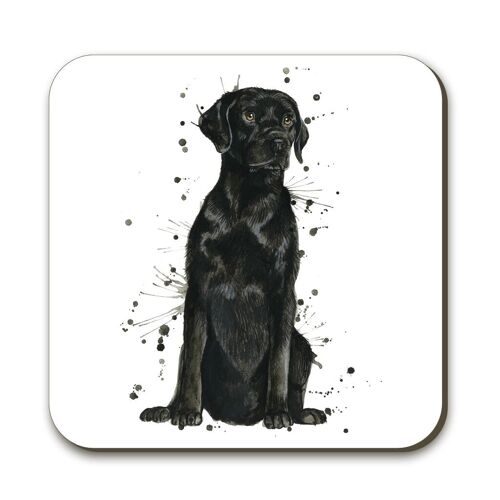 Splatter Black Labrador Coaster