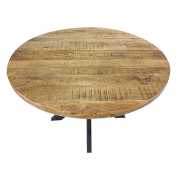 Table à manger ronde ø120cm Table de salle à manger Liverpool en manguier massif 4