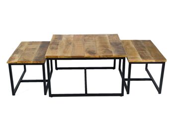 Table basse lot de 3 tables d'appoint structure métal Ontario 2