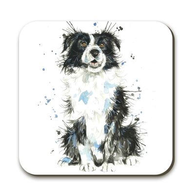 Splatter Border Collie  Coaster