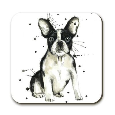 Splatter-Untersetzer mit französischer Bulldogge