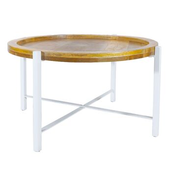 Table basse ø75cm table d'appoint table de salon ronde structure métal Sioux 6