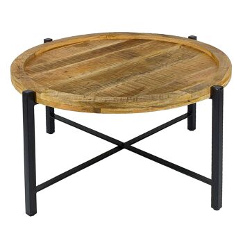 Table basse ø75cm table d'appoint table de salon ronde structure métal Sioux 12