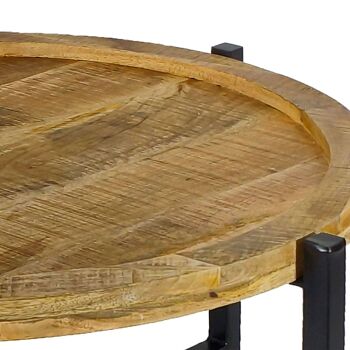 Table basse ø75cm table d'appoint table de salon ronde structure métal Sioux 14