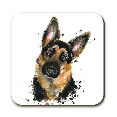 Splatter German Shepherd Coaster