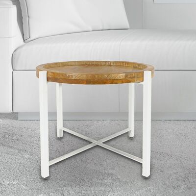 Table d'appoint ø55cm table basse table de salon ronde structure métal Sioux