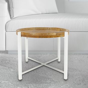 Table d'appoint ø55cm table basse table de salon ronde structure métal Sioux 1