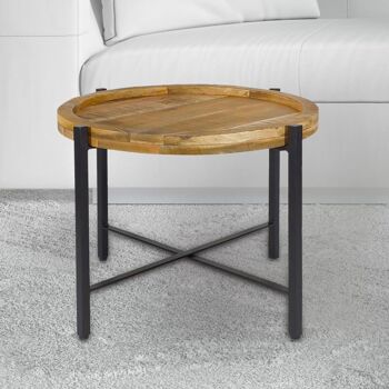 Table d'appoint ø55cm table basse table de salon ronde structure métal Sioux 9