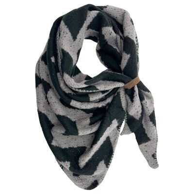 Scarf Nina ZigZag Black Gray