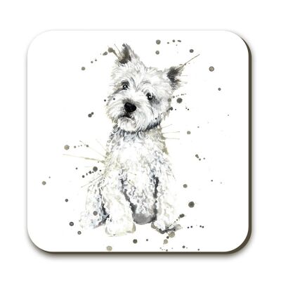 Splatter Westie  Coaster