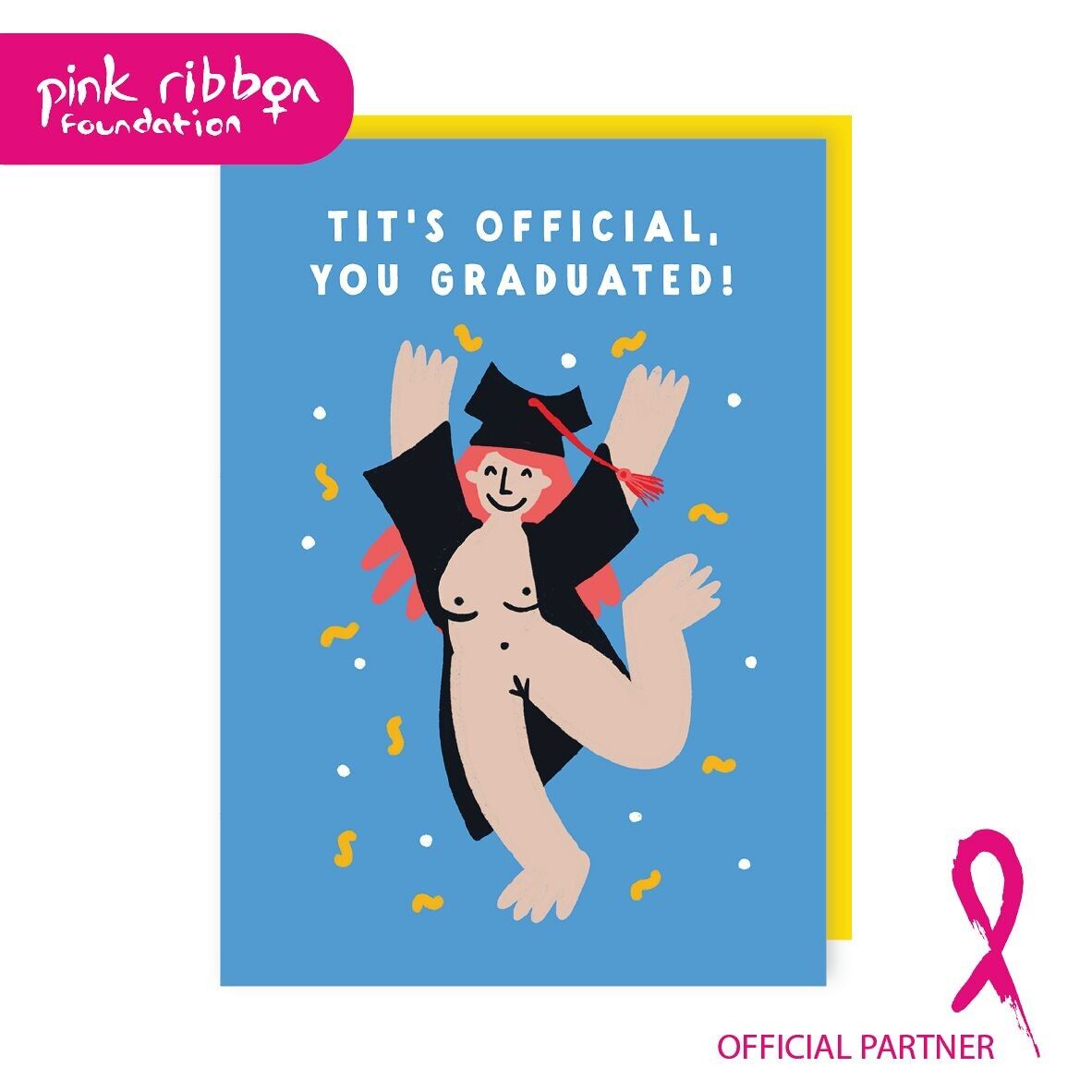 Charity Pink Ribbon Foundation Boob-Abschlusskarte, 6 Stück