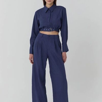 High waist pants MARINE - AMBRO