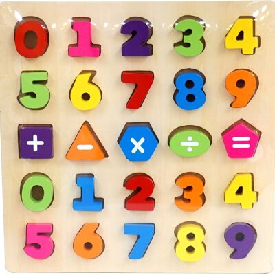 Puzzle con alfabeto/numeri in legno - Modello scelto casualmente