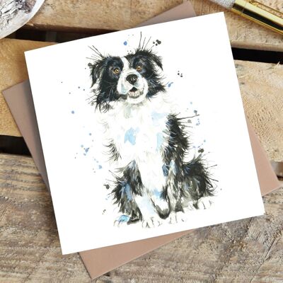 Tarjeta de felicitación Splatter Border Collie