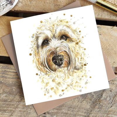 Tarjeta de felicitación Splatter Labradoodle