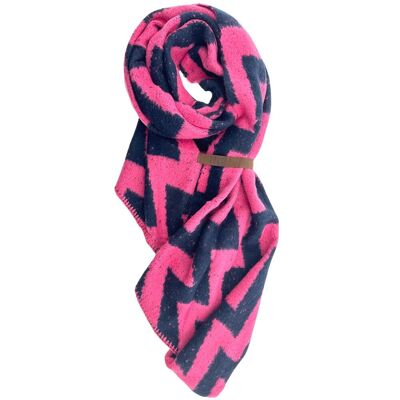 Bufanda Fem Zigzag Azul Marino-Rosa