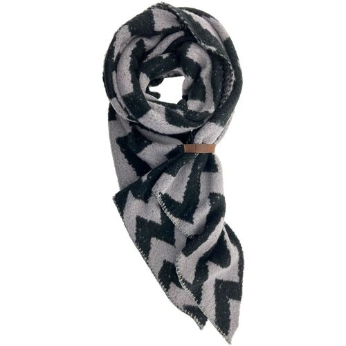 Scarf Fem Zigzag Black-Gray