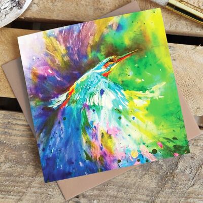 Flying Kingfisher Greetings Card