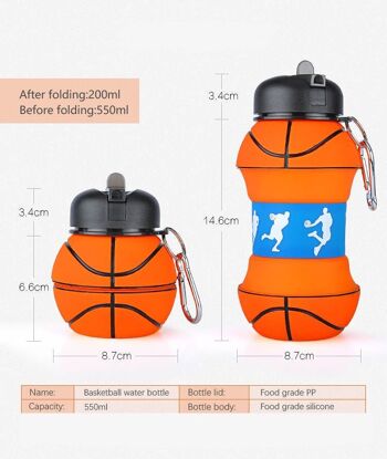 Bouteille en silicone - Basket-ball (sans BPA) 3