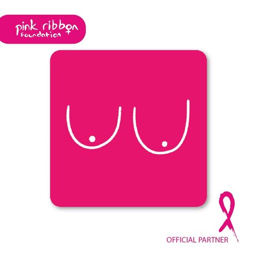 Pink Ribbon Foundation Charity Boob Coaster Pack of 6