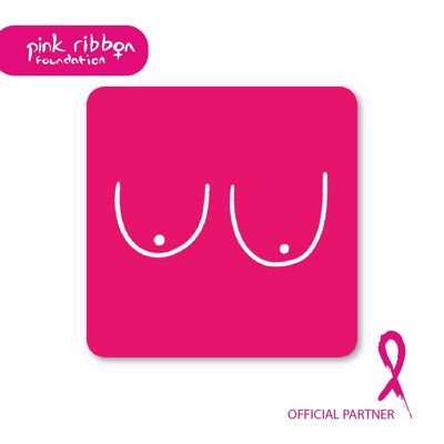 Posavasos de tetas benéficas de Pink Ribbon Foundation, paquete de 6