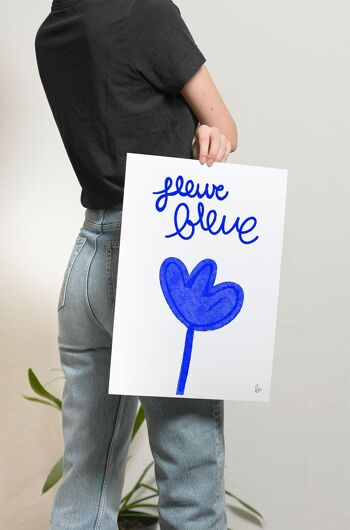 Fleur bleue - affiche - illustration - collection printemps - Fait main en France 2
