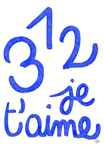 1,2,3 je t'aime ! - affiche - illustration - collection printemps - Fait main en France 1