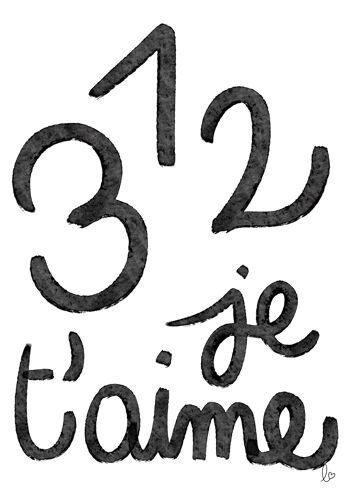 1,2,3 je t'aime ! - affiche - illustration - collection printemps - Fait main en France 2