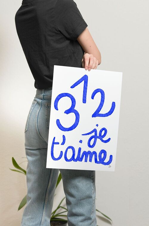 1,2,3 je t'aime ! - affiche - illustration - collection printemps - Fait main en France