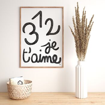 1,2,3 je t'aime ! - affiche - illustration - collection printemps - Fait main en France 5