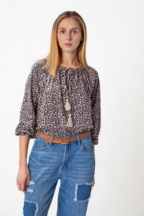 Animal print blouse        (416279-188)