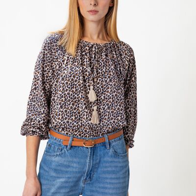 Bluse mit Animal-Print (416279-188)