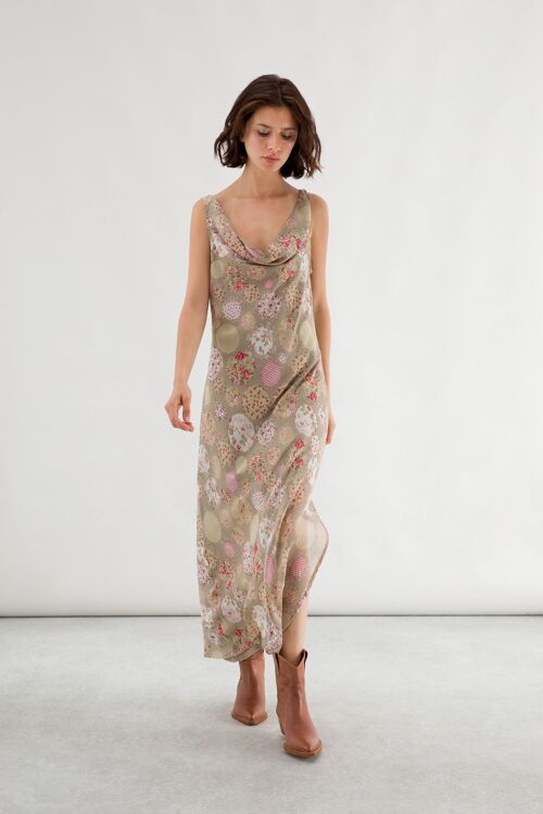 Floral print maxi dress        (404607-188)