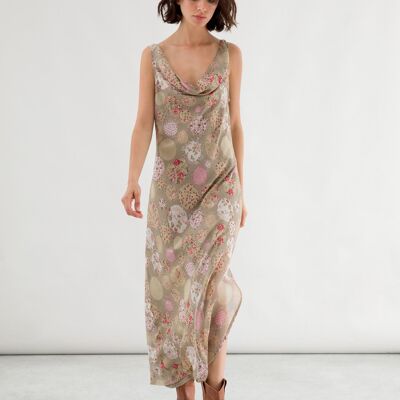 Floral print maxi dress        (404607-188)