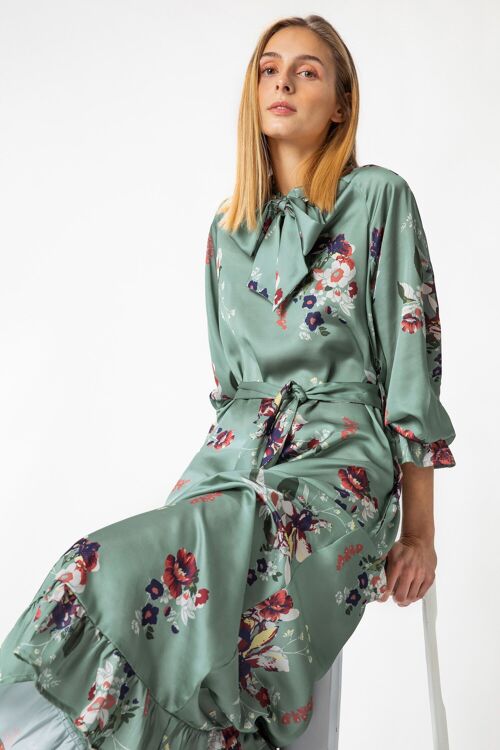 Floral print midi dress        (404612-188)