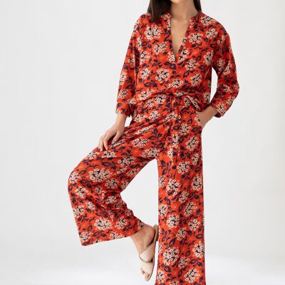 Floral print trousers        (451839-188)
