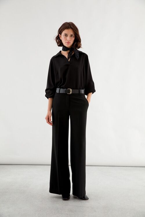 Plain wide leg trousers        (408791-1)