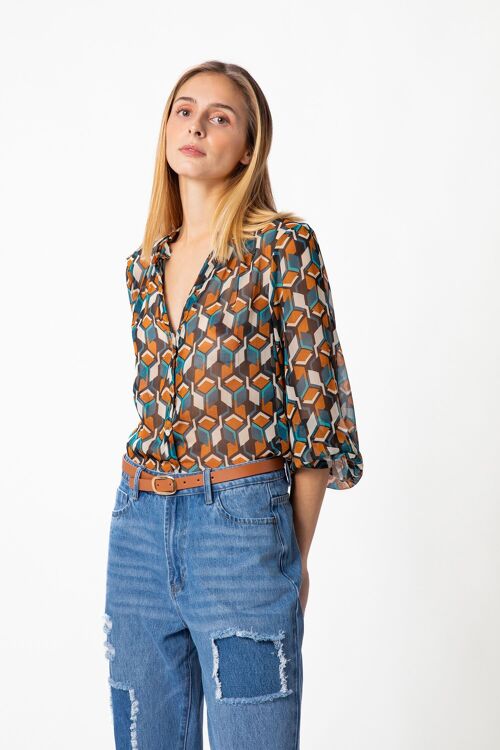 Printed blouse        (416301-188)