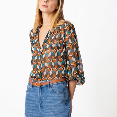 Printed blouse        (416301-188)