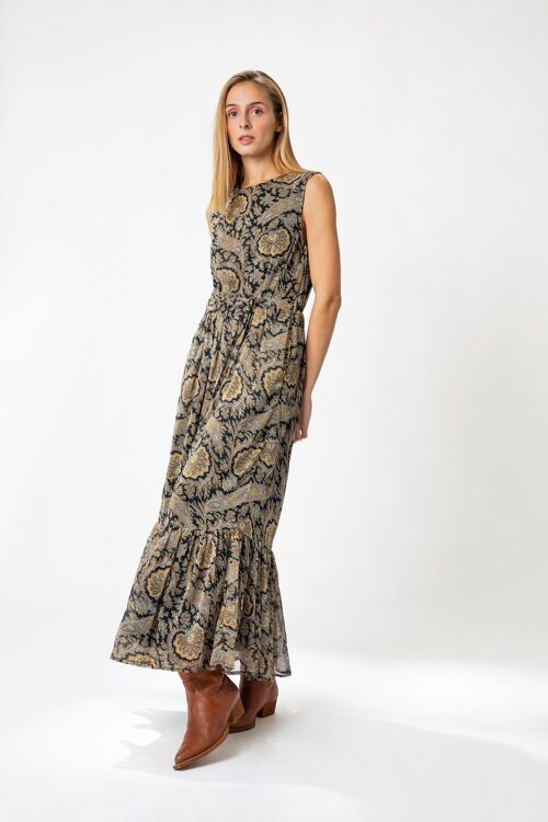 Printed maxi dress        (404608-188)