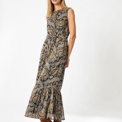 Printed maxi dress        (404608-188)