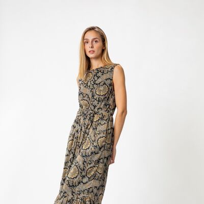 Printed maxi dress        (404608-188)