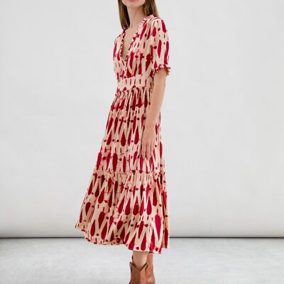 Printed midi dress        (404538-188)