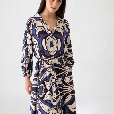 Printed midi dress        (404666-188)