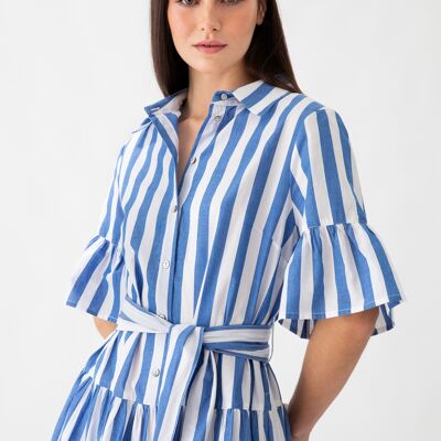 Striped dress with ruffles        (402229-273)