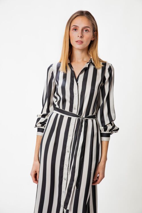 Striped midi dress        (404621-273)