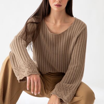 Strukturierter Strickpullover (437257-41)