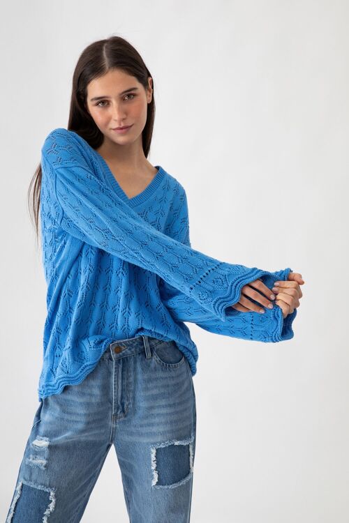 Structured knit sweater        (437259-216)